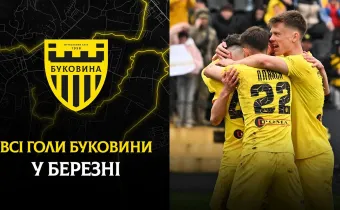 Усі забиті м'ячі «Буковини» у березні (ВІДЕО)