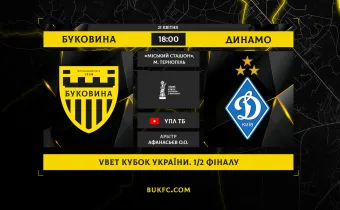 «Буковина» - «Динамо». Анонс матчу 1/2 фіналу VBET Кубка України