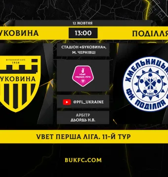 «Буковина» - «Поділля». Анонс матчу 11-го туру VBET Першої ліги