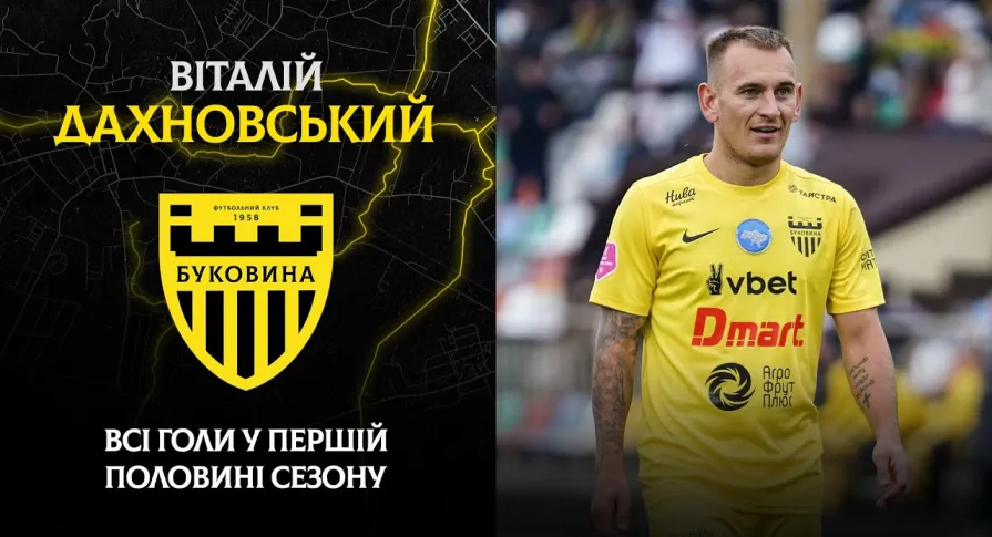 ДАХНОВСЬКИЙ: усі забиті м'ячі найкращого бомбардира «Буковини» у 1 частині чемпіонату (ВІДЕО)