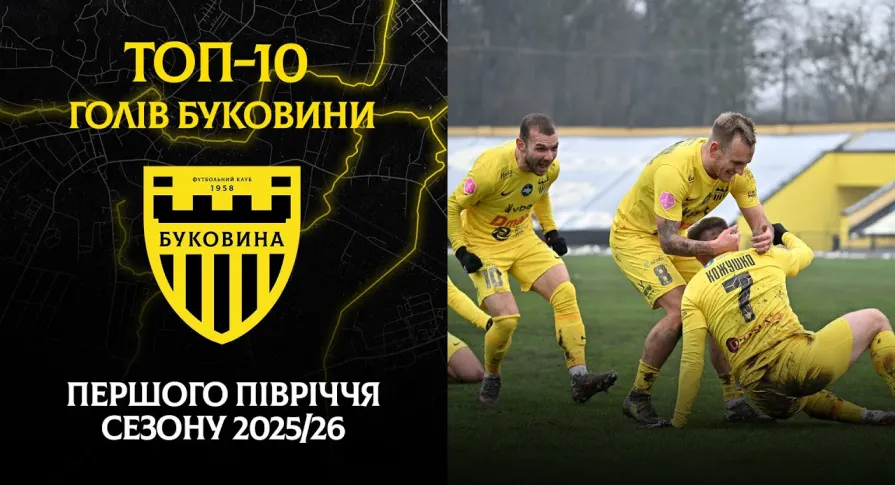 Найкращі голи «Буковини» у першій половині сезону 2025/26 (ВІДЕО)