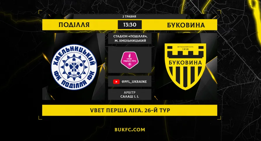 «Поділля» - «Буковина». Анонс матчу 26-го туру VBET Першої ліги