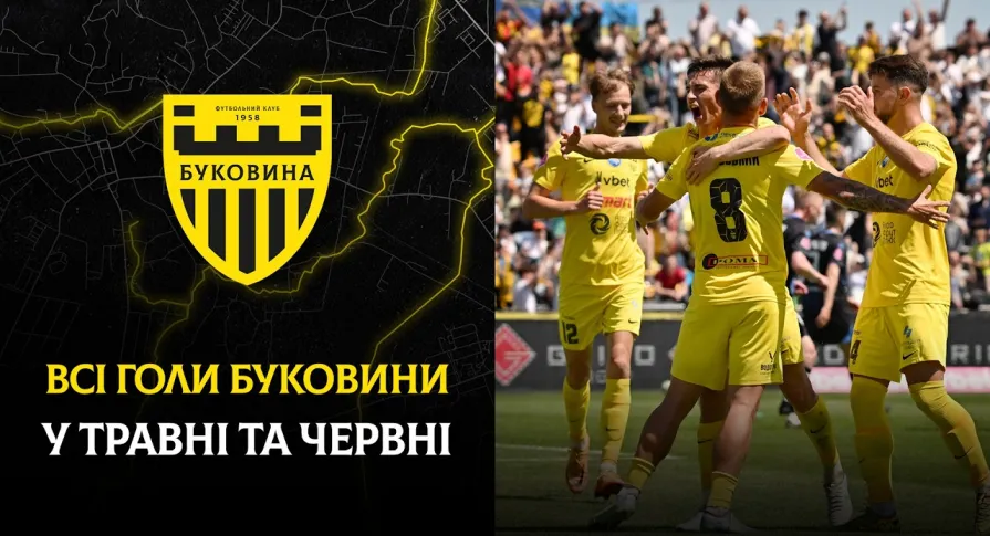 Усі голи «Буковини» у травні та червні 2026-го (ВІДЕО)